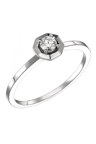 Μονόπετρο Λευκόχρυσο 18Κ Διαμάντι 0.13ct