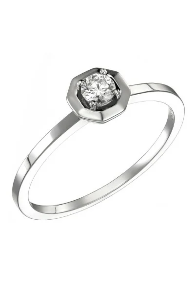 Μονόπετρο Λευκόχρυσο 18Κ Διαμάντι 0.13ct