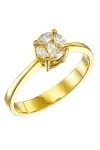Μονόπετρο Χρυσό 18Κ Marquise και Princess Διαμάντι 0.25ct