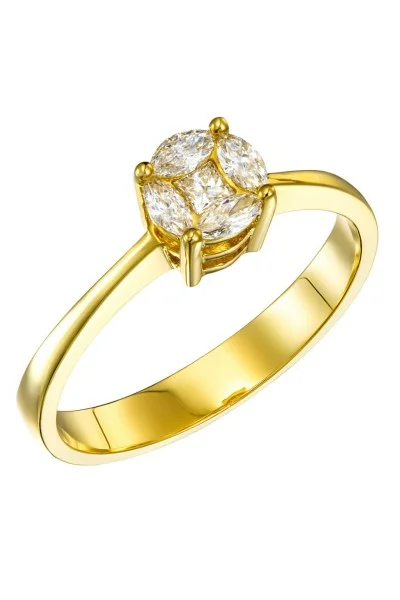 Μονόπετρο Χρυσό 18Κ Marquise και Princess Διαμάντι 0.25ct