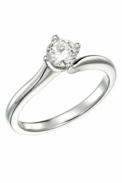 Μονόπετρο Φλόγα Λευκόχρυσο 18Κ Διαμάντι IGI 0.50ct