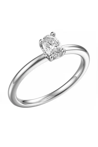 Μονόπετρο Λευκόχρυσο 18Κ Oval Cut Διαμάντι 0.26ct