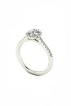Δαχτυλίδι Λευκόχρυσο 18Κ Oval Cut GIA Μονόπετρο Halo 0.60ct