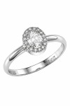 Δαχτυλίδι Λευκόχρυσο 18Κ Oval Cut GIA Halo 0.45ct