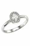 Δαχτυλίδι Λευκόχρυσο 18Κ Oval Cut GIA Halo 0.45ct