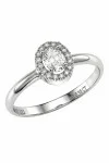 Δαχτυλίδι Λευκόχρυσο 18Κ Oval Cut GIA Halo 0.38ct