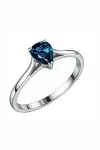 Δαχτυλίδι Μονόπετρο Λευκόχρυσο 18Κ London Blue 1.18Ct
