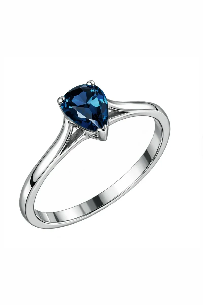 Δαχτυλίδι Μονόπετρο Λευκόχρυσο 18Κ London Blue 1.18Ct