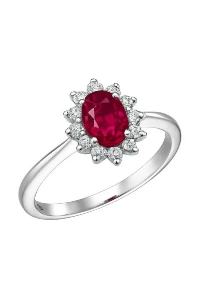 Δαχτυλίδι Λευκόχρυσο 18Κ Διαμάντι Ρουμπίνι 1.07Ct