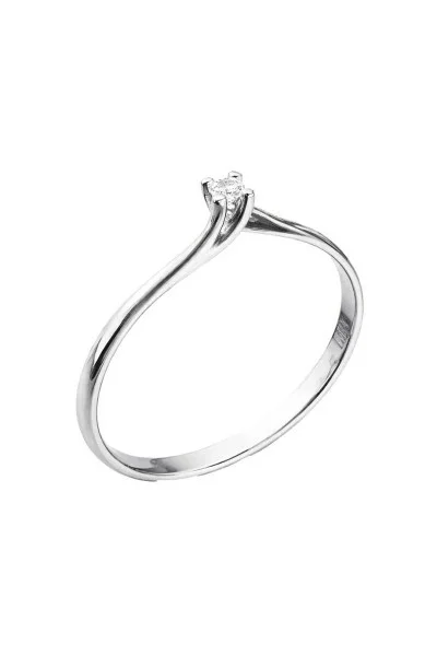 Δαχτυλίδι Μονόπετρο Λευκόχρυσο 18Κ Διαμάντι Φλόγα 0.05ct