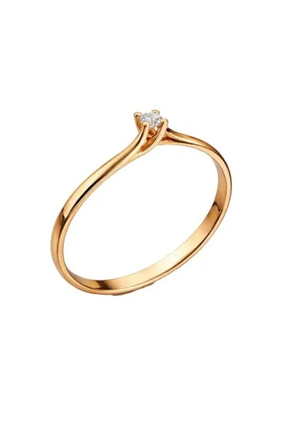 Δαχτυλίδι Ροζ Χρυσό 18Κ Διαμάντι Φλόγα 0.06ct