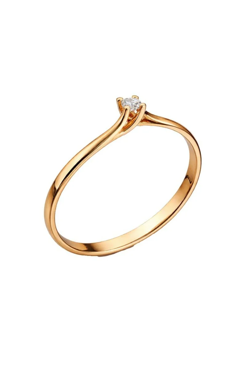 Δαχτυλίδι Ροζ Χρυσό 18Κ Διαμάντι Φλόγα 0.06ct