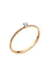 Δαχτυλίδι Ροζ Χρυσό 18Κ Διαμάντι Σειρέ 0.14ct