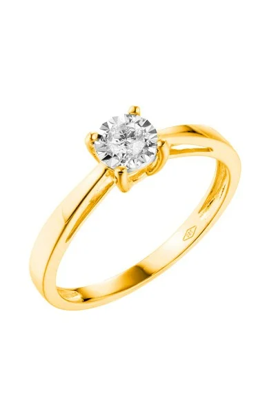 Δαχτυλίδι Μονόπετρο Κίτρινο Χρυσό 18Κ Διαμάντι Diamantate 0.16ct