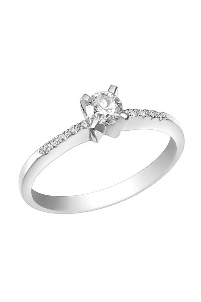 Δαχτυλίδι Λευκόχρυσο 18Κ Διαμάντι Σειρέ 0.22ct