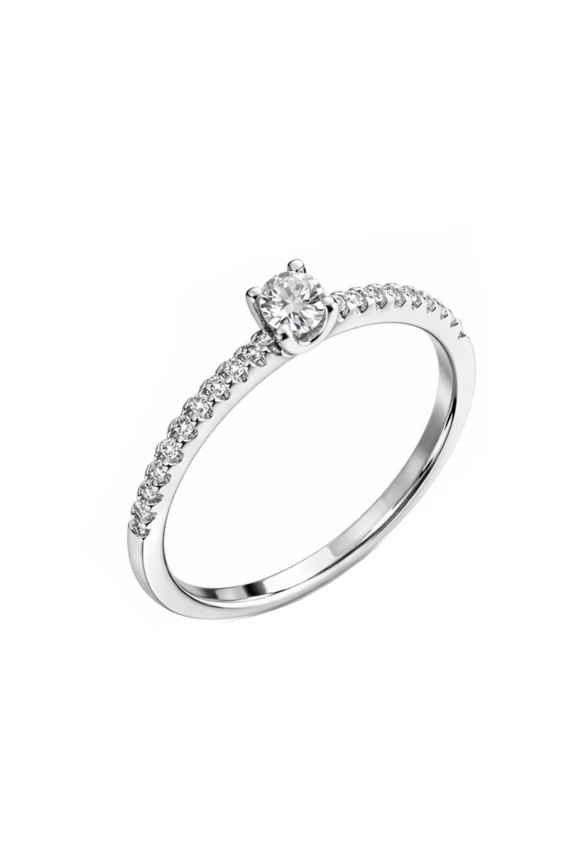 Δαχτυλίδι Λευκόχρυσο 18Κ Διαμάντι Σειρέ 0.24ct