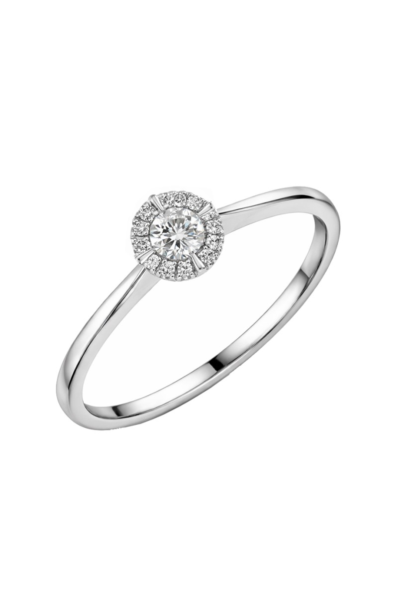 Δαχτυλίδι Λευκόχρυσο 18Κ Διαμάντι Pave 0.12ct