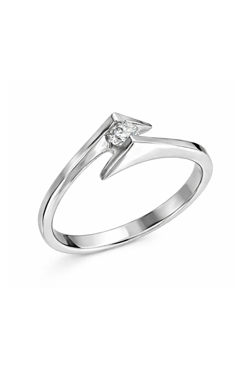 Δαχτυλίδι Λευκόχρυσο 18Κ Διαμάντι 0.17ct