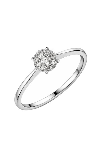 Δαχτυλίδι Λευκόχρυσο 18Κ Διαμάντι Pave 0.15ct
