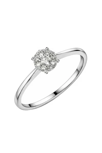 Δαχτυλίδι Λευκόχρυσο 18Κ Διαμάντι Pave 0.15ct