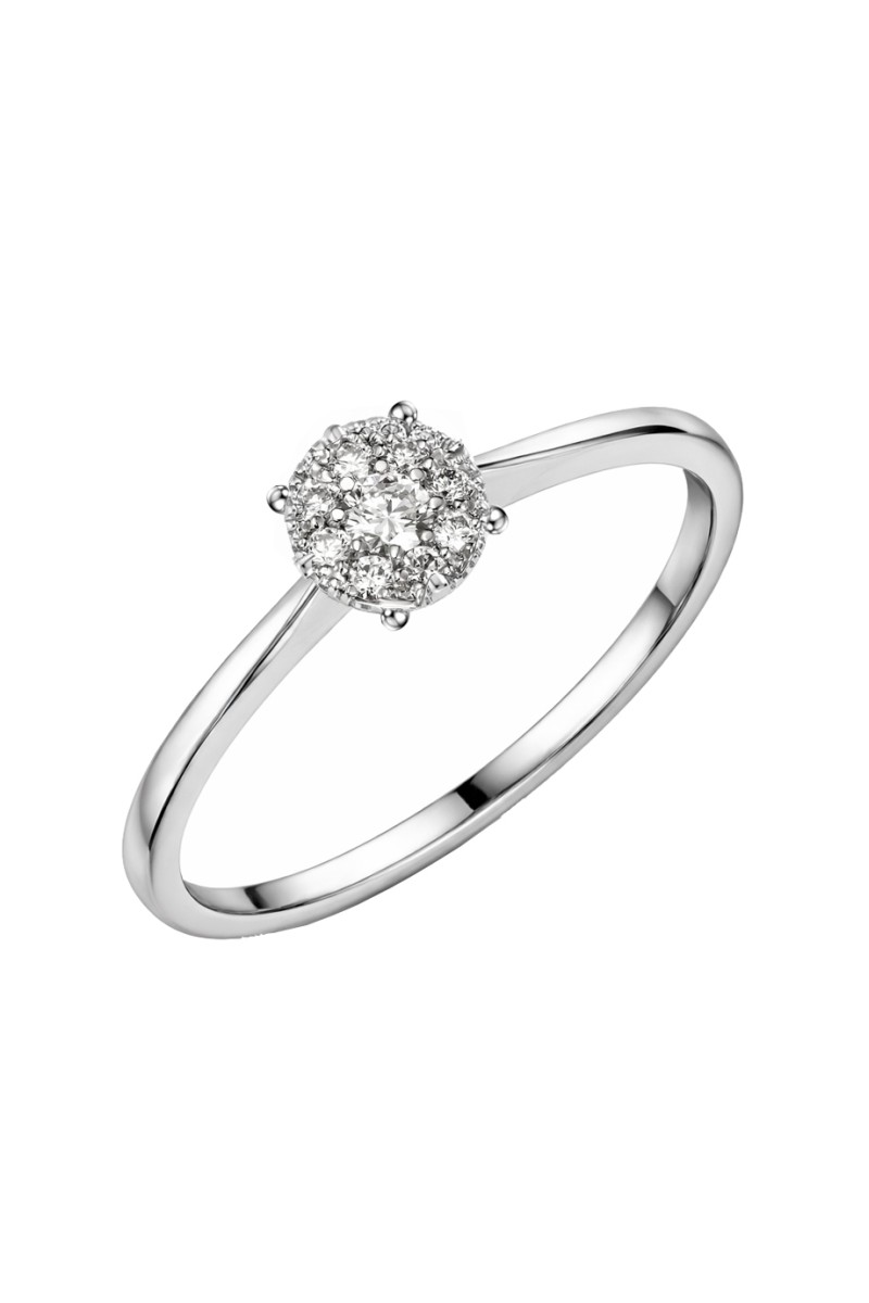 Δαχτυλίδι Λευκόχρυσο 18Κ Διαμάντι Pave 0.15ct
