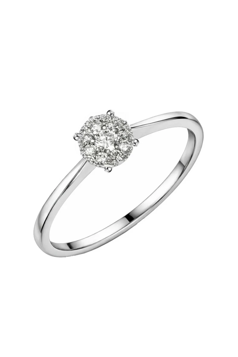 Δαχτυλίδι Λευκόχρυσο 18Κ Διαμάντι Pave 0.15ct