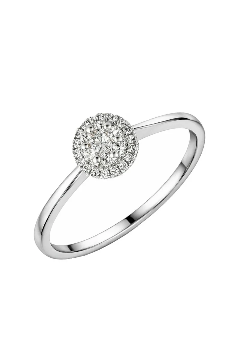 Δαχτυλίδι Λευκόχρυσο 18Κ Διαμάντι Pave 0.20ct