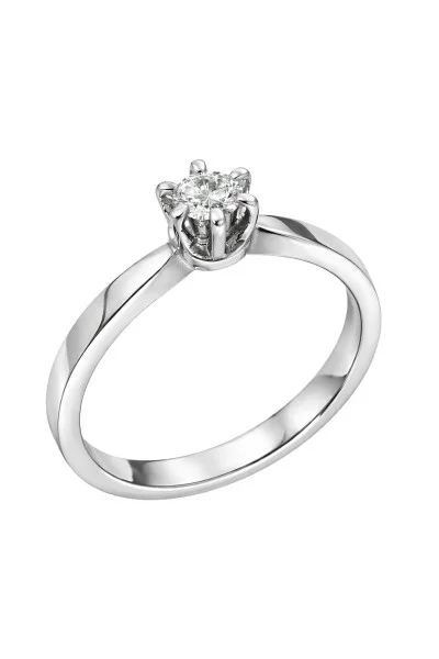 Δαχτυλίδι Μονόπετρο Λευκόχρυσο 18Κ Διαμάντι 0.18ct