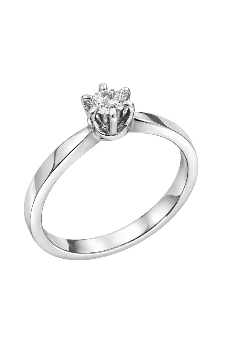 Δαχτυλίδι Μονόπετρο Λευκόχρυσο 18Κ Διαμάντι 0.18ct