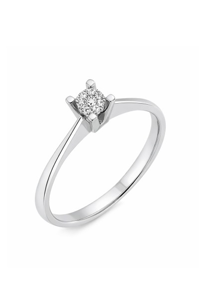 Δαχτυλίδι Λευκόχρυσο 18Κ Διαμάντι Pave 0.05ct