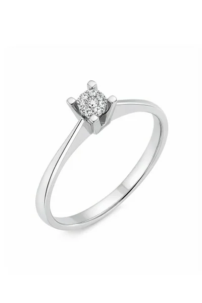 Δαχτυλίδι Λευκόχρυσο 18Κ Διαμάντι Pave 0.05ct