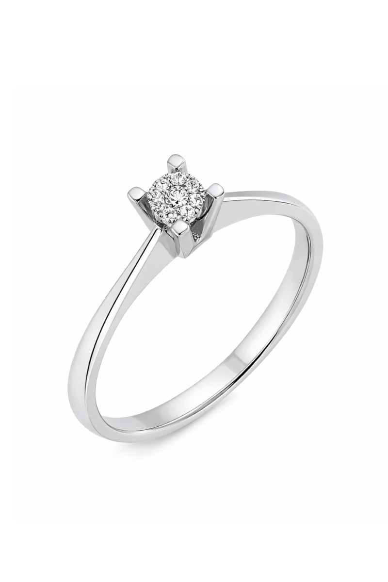Δαχτυλίδι Λευκόχρυσο 18Κ Διαμάντι Pave 0.05ct
