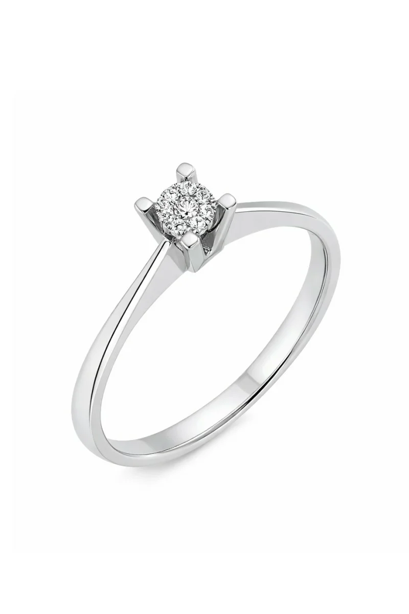 Δαχτυλίδι Λευκόχρυσο 18Κ Διαμάντι Pave 0.04ct