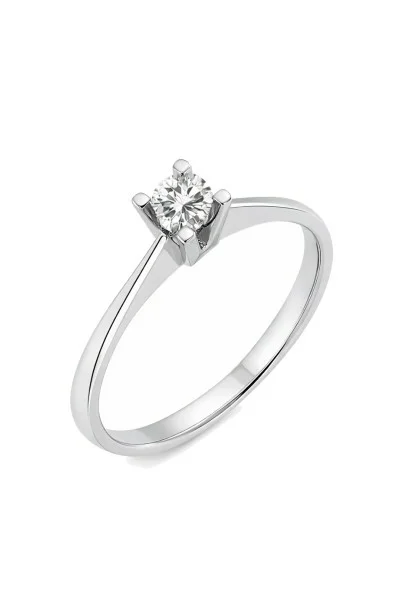 Δαχτυλίδι Μονόπετρο Λευκόχρυσο 18Κ Διαμάντι 0.12ct