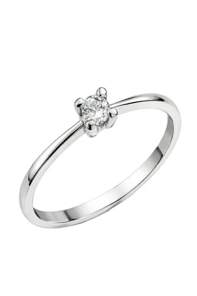 Δαχτυλίδι Μονόπετρο Λευκόχρυσο 18Κ Διαμάντι 0.11ct