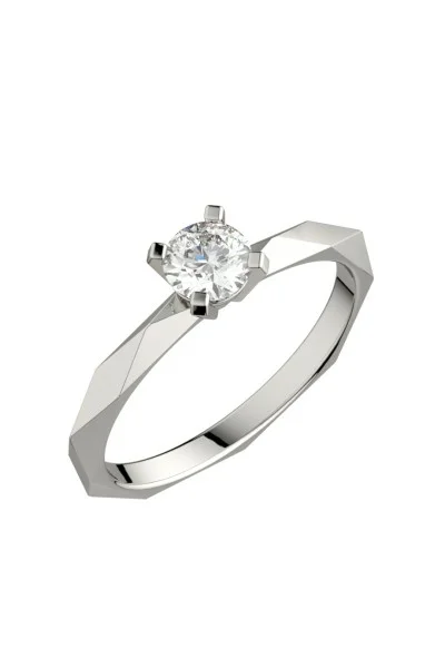Δαχτυλίδι Μονόπετρο Λευκόχρυσο 18Κ Διαμάντι 0.21ct