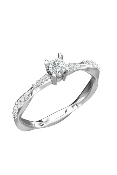 Δαχτυλίδι Πλεξούδα Λευκόχρυσο 18Κ Διαμάντι Σειρέ 0.27ct