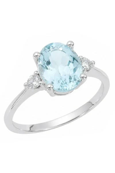 Δαχτυλίδι Λευκόχρυσο 18Κ Διαμάντι Aquamarine 2.27Ct
