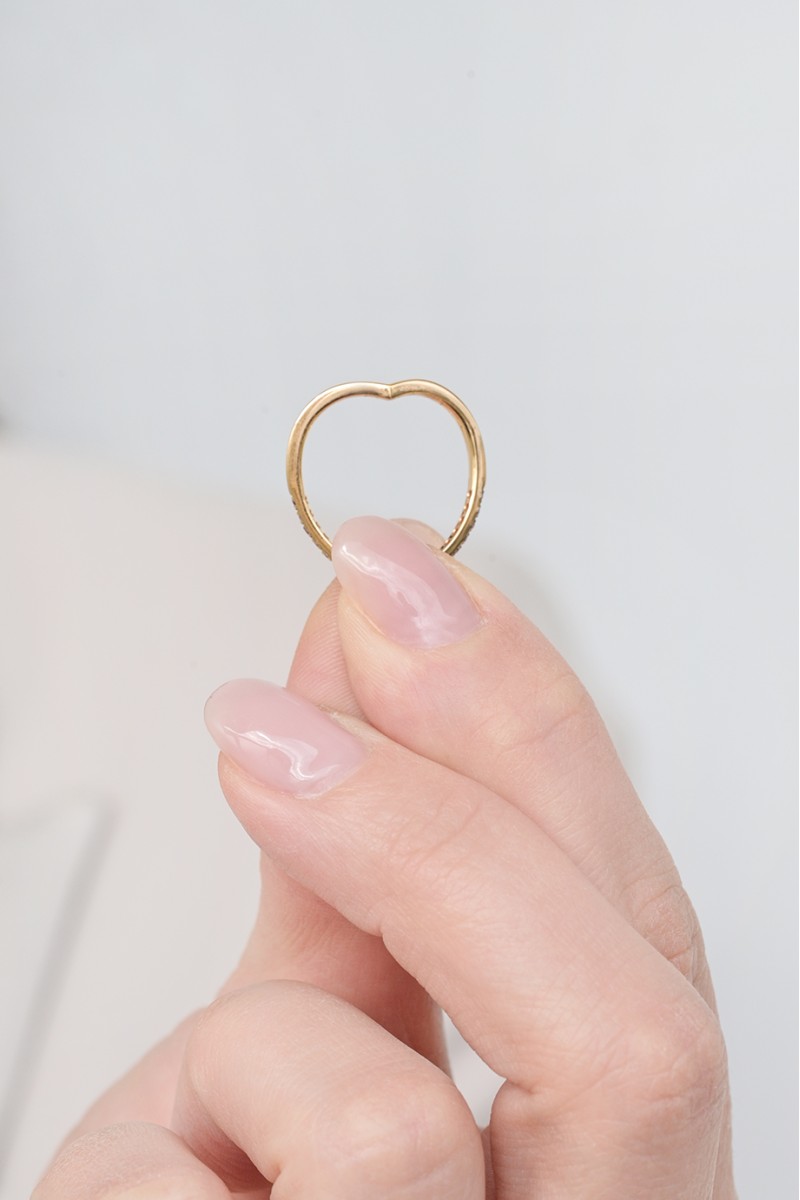 Δαχτυλίδι Heart Ροζ Χρυσό 18Κ Heart Ρουμπίνια 0.17Ct