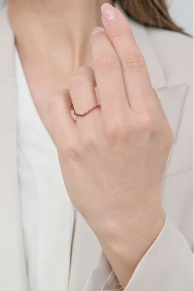 Δαχτυλίδι Heart Ροζ Χρυσό 18Κ Heart Ρουμπίνια 0.17Ct