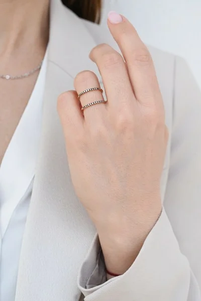 Δαχτυλίδι Ροζ Χρυσό 18Κ Double Trouble Collection 0.28Ct