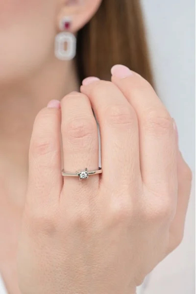 Δαχτυλίδι Λευκόχρυσο 18Κ Μονόπετρο Διαμάντι 0.15ct