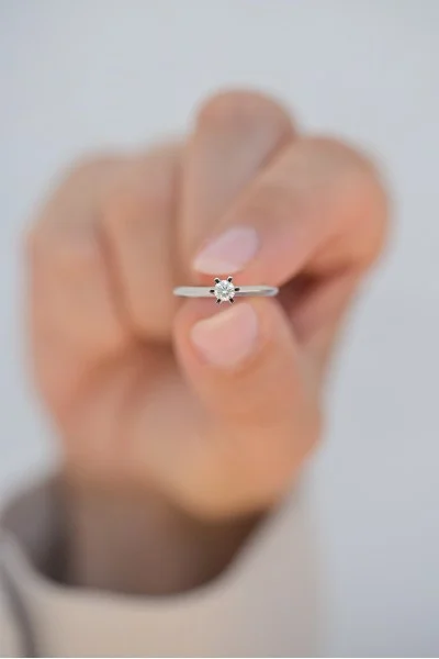 Μονόπετρο Λευκόχρυσο 18Κ Διαμάντι 0.22ct Εξάδοντο