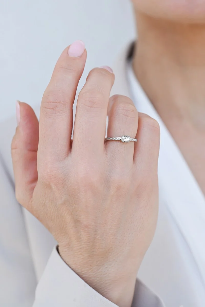 Δαχτυλίδι Λευκόχρυσο 18Κ Μονόπετρο 0.25ct