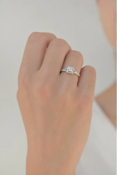 Δαχτυλίδι Λευκόχρυσο 18Κ Μονόπετρο Διαμάντι 0.44ct