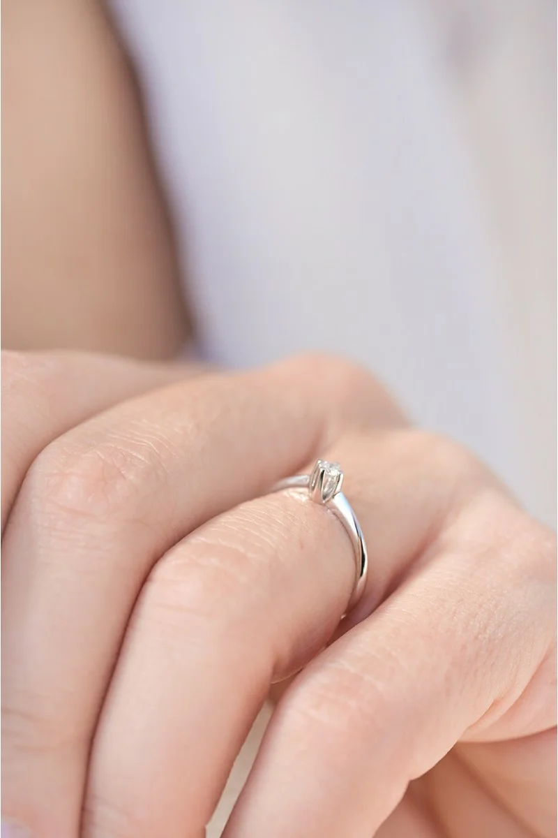 Μονόπετρο Λευκόχρυσο 18Κ Διαμάντι Minimal 0.10ct