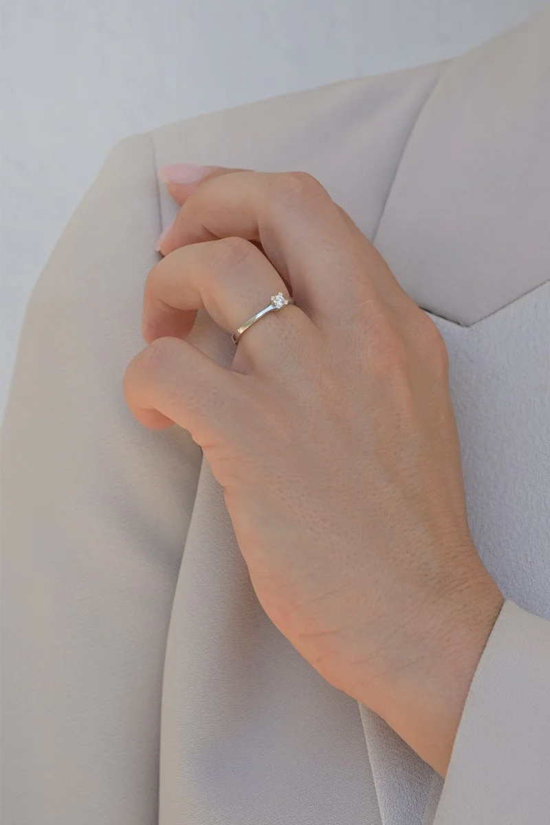 Μονόπετρο Λευκόχρυσο 18Κ Διαμάντι 0.13ct