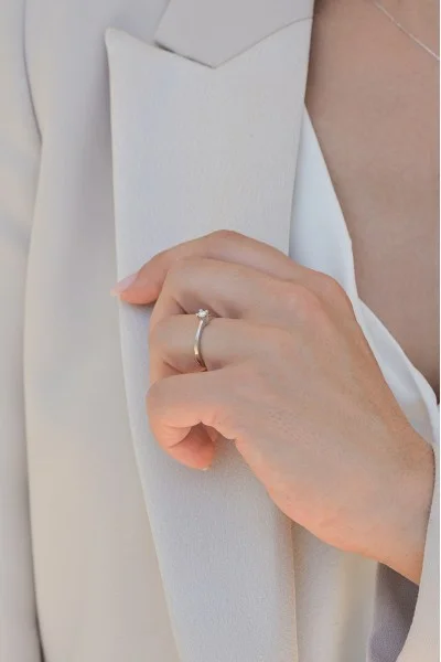 Μονόπετρο Λευκόχρυσο 18Κ Διαμάντι 0.13ct