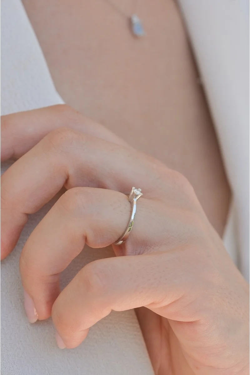 Μονόπετρο Λευκόχρυσο 18Κ Διαμάντι 0.13ct