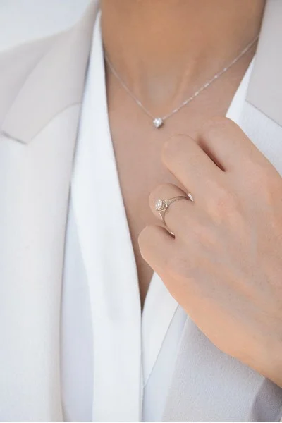 Μονόπετρο Λευκόχρυσο 18Κ Διαμάντι Diamantate 0.03ct